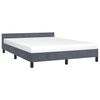 vidaXL Bed Frame without Mattress Dark Grey Queen Velvet