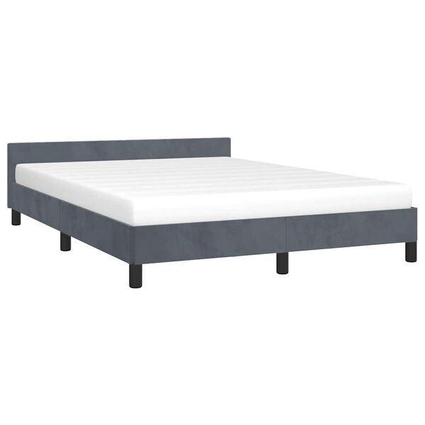 vidaXL Bed Frame without Mattress Dark Grey Queen Velvet