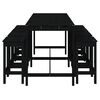 vidaXL 9 Piece Garden Bar Set Black Solid Wood Pine