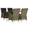 vidaXL 5 Piece Garden Dining Set Brown Poly Rattan