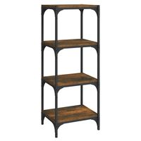 vidaXL Book Cabinet Smoked Oak 40x33x100 cm Engineered Wood and Steel