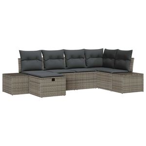 vidaXL Sofa Set with Cushion 7 pcs Poly Rattan