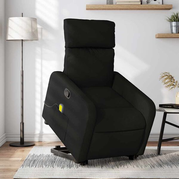 vidaXL Stand up Massage Recliner Chair Black Fabric