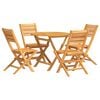 vidaXL 5 Piece Garden Dining Set Solid Wood Teak