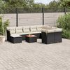 vidaXL 11 Piece Garden Sofa Set with Cushions Black Poly Rattan