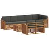 vidaXL Outdoor Sofa Set 9 pcs Natural and Anthracite Polyester