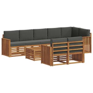 vidaXL Outdoor Sofa Set 9 pcs Natural and Anthracite Polyester