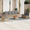 vidaXL 9 Piece Garden Sofa Set with Cushions Beige Poly Rattan