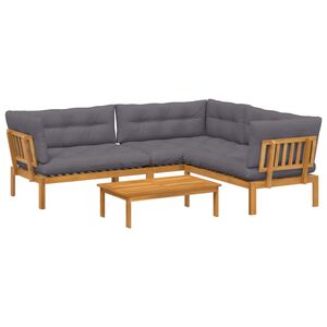 vidaXL 4 Piece Garden Pallet Sofa Units Solid Acacia Wood Natural