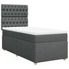 vidaXL Box Spring Bed with Mattress Dark Grey King Single Fabric