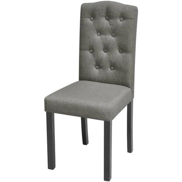 vidaXL Dining Chairs 4 pcs Grey Fabric