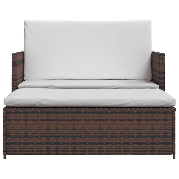 vidaXL Garden Sofa Poly Rattan Brown