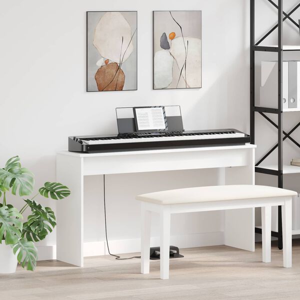 vidaXL Keyboard Stand White 120 x 32 x 64 cm Engineered Wood