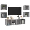 vidaXL 5 Piece TV Cabinet Set Concrete Grey Engineered Wood