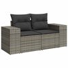 vidaXL 5 Piece Garden Sofa Set with Cushions Grey Poly Rattan
