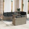 vidaXL Garden Sofa Set 9 pcs Grey Poly Rattan & Powder-Coated Steel