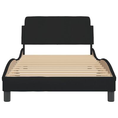 vidaXL Bed Frame with Headboard Black 107x203 cm Fabric