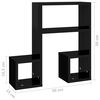 vidaXL Wall Shelf 2 pcs High Gloss Black 50x15x50 cm Engineered Wood