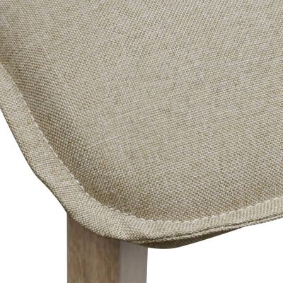Oak Indoor Fabric Dining Chair Set 2 pcs Beige