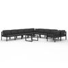 vidaXL 11 Piece Garden Lounge Set with Cushions Aluminium Anthracite