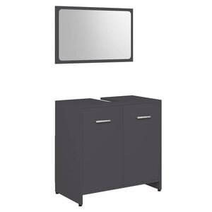 vidaXL Bathroom Furniture Set | Grey | Engineered Wood | Standard