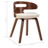 vidaXL Dining Chairs 2 pcs Cream Bent Wood and Faux Leather
