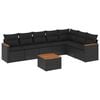 vidaXL Patio Sofa Set 8-Seaters Black