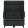 vidaXL Garden Sofa 2-Seater with Canopy and Stools Black Poly Rattan