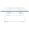 vidaXL Monitor Stand White 60x20x8 cm Tempered Glass and Metal