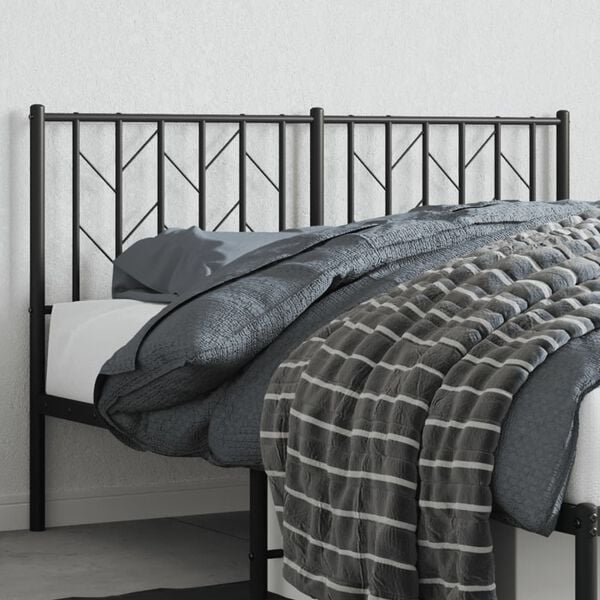 vidaXL Metal Replace Headboard Black 135 cm