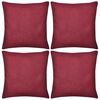 4 Burgundy Cushion Covers Cotton 40 x 40 cm