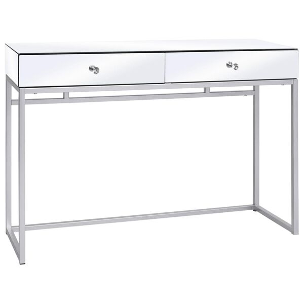 vidaXL Mirrored Console Table Steel and Glass 107x33x77 cm