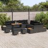 vidaXL Garden Sofa Set with Cushion 14 pcs Black Poly rattan