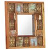 vidaXL Mirror with Buddha Cladding 50x50 cm Solid Reclaimed Wood