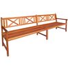 vidaXL Garden Bench with Cushions 240 cm Solid Acacia Wood