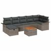 vidaXL Garden Sofa Set 8 pcs Grey Poly Rattan