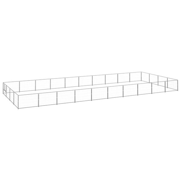 vidaXL Dog Kennel Silver 40 m&sup2; Steel