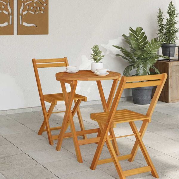 vidaXL Garden Table Folding Natural 60 x 60 x 72 cm Solid Acacia Wood