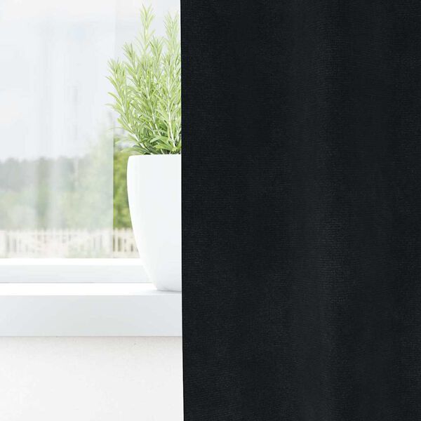 vidaXL Blackout Curtains 2 pcs Black 140 x 245 cm Velvet