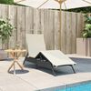 vidaXL Sun Lounger with Cushion Black Poly Rattan