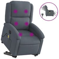 vidaXL Electric Stand up Massage Recliner Chair Dark Grey Velvet