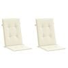 vidaXL Garden Highback Chair Cushions 2 pcs Cream 120x50x3 cm Fabric