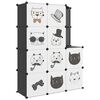 vidaXL Cube Storage Cabinet for Kids with 10 Cubes Black PP