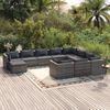 vidaXL 11 Piece Garden Lounge Set with Cushions Poly Rattan Grey