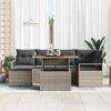 vidaXL Garden Sofa Set with Storage 7 pcs Grey Poly rattan