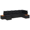 vidaXL Garden Sofa Set 8 pcs 7-Seater Black Poly Rattan