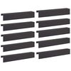 vidaXL Garden Cover Profile 10 pcs 100 x 15 x 15 cm Steel Black