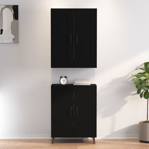 vidaXL Highboard Black 70x34x180 cm Engineered Wood