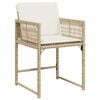 vidaXL 17 Piece Garden Dining Set with Cushions Beige Poly Rattan
