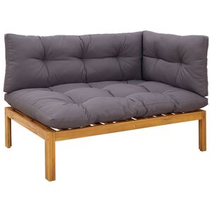 vidaXL Corner Sofa Unit Natural and Dark Grey Acacia Wood